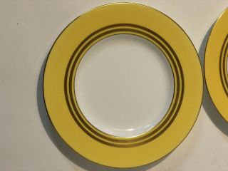 Minton Porcelain Plates Yellow & Gold Circa 1891 - 1902 Signed And Numbered 2