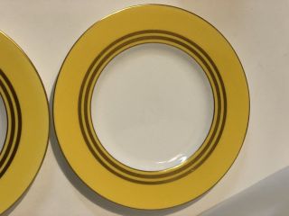 Minton Porcelain Plates Yellow & Gold Circa 1891 - 1902 Signed And Numbered 3