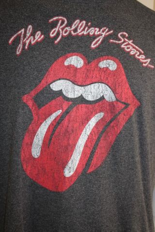 The Rolling Stones 2xl Gray T Shirt Tongue Logo