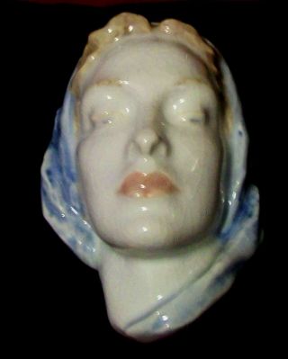 Art Nouveau Rosenthal German Porcelain Lady Wall Head Holstein Duren Koln