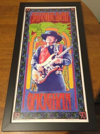Stevie Ray Vaughan Framed Poster 1990 Artist Bob Masse Canada Rock Music