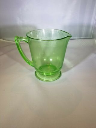 Vintage Green Depression Glass 1 Quart Measuring Cup 3