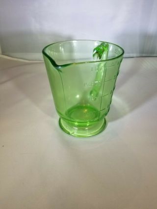 Vintage Green Depression Glass 1 Quart Measuring Cup 4