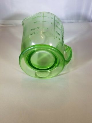 Vintage Green Depression Glass 1 Quart Measuring Cup 5