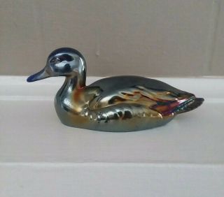 Fenton Iridescent Glass Mallard Duck Paperweight 8