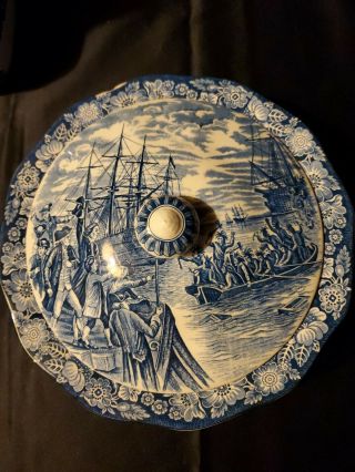 Liberty Blue By Staffordshire Round Covered Vegetable Bowl With Lid (see.