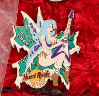 Hard Rock Cafe Pin Lake Tahoe Winter PIXY Girl ice butterfly wing guitar fairy 2