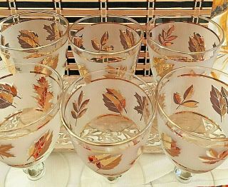 Vintage Libbey Wine Glasses with Gold Leaves Stemware Set of 6 for Cocktails 5