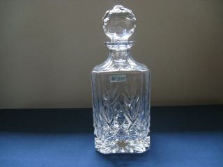 Galway Irish Cut Glass Crystal Oranmore Liquor Bottle Decanter W Faceted Stopper