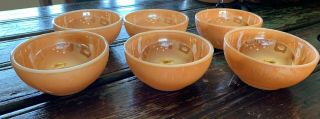 Vintage Fire King Peach Luster 5 " Bowls - Set Of 6