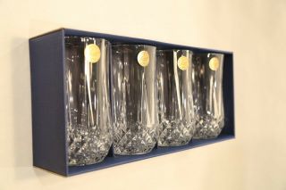 Set Of 4 Nib Longchamp 11 3/4 Oz.  24 Crystal Glasses Cristal D 
