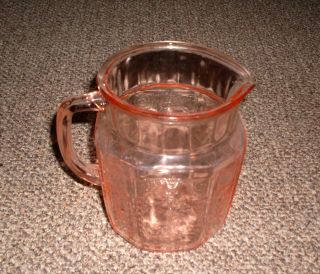 Anchor Hocking Princess Pattern Pink 6 " Depression Glass Juice Pitcher 1931 - 1935