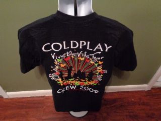 Coldplay Local Crew Shirt Viva Tour 2009 Adult Medium Strictly Fx
