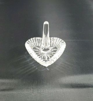 Vintage Waterford Crystal Cut Glass Heart Shaped Ring Holder