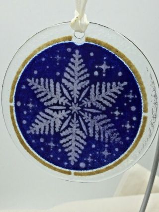 Peggy Karr Fused Glass Christmas Tree Ornament SNOWFLAKE 2