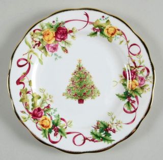 Royal Albert Old Country Roses Christmas Tree Salad Plate 9508140