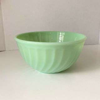Vintage Fire King Jadeite Swirl Serving Or Mixing Bowl 8 "