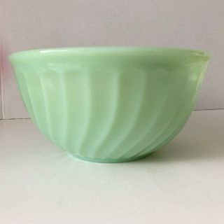 Vintage Fire King Jadeite Swirl Serving or Mixing Bowl 8 