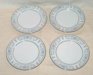 Vintage Sheffield Blue Whisper Porcelain Fine China (4) 6 1/2 " Bread Plates