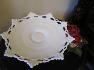 Fancy Milk Glass Pedestal Cake Stand Small Cake/pie Stand 10 1/2 " Diameter