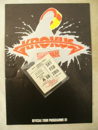 Programme Krokus Tour Programme 1981,  Ticket
