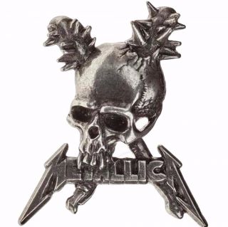 Metallica Badge Damage Inc Skull Alchemy Heavy Metal Pin Brooch Pewter Official