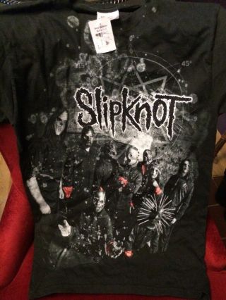 Slipknot T - Shirt Grey Splatter Adult Small S 34 36 Metal Rock With Tags