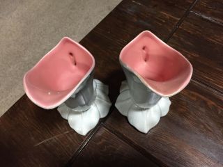Vintage Gray and Pink Red Wing Vases 7 1/2 “ Tall 1356 4