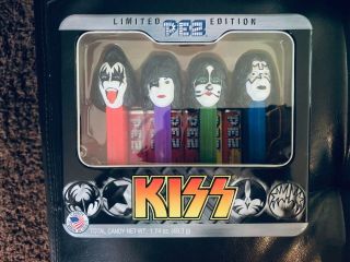 Kiss Limited Edition Pez Candy 4 Piece Dispensers Collectible Tin