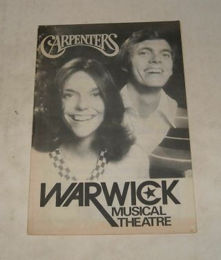 7/28 - 8/3,  1975 The Carpenters Neil Sedaka @ Warwick Ri Musical Theatre Program