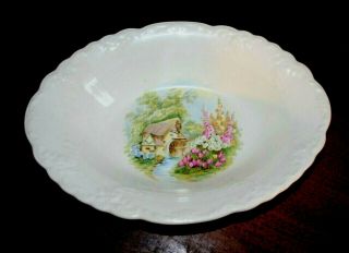 Vtg Taylor Smith & Taylor Oval Casserole Serving Dish Bowl Grainery/mill On Lake