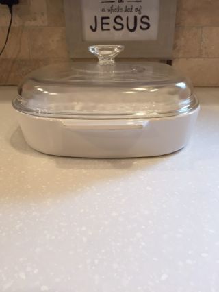 Vintage Corning Ware M - 10 - GR - B - 10in Roaster Casserole Dish W/Lid All Just White 4
