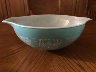 Pyrex Turquoise Amish Butterprint Cinderella 444 Large Mixing Bowl 4 Qt Usa