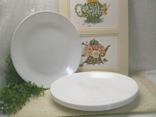 Set Of 6 Corelle 10 - 1/4 " Dinner Plates Winter Frost White Corning Ware