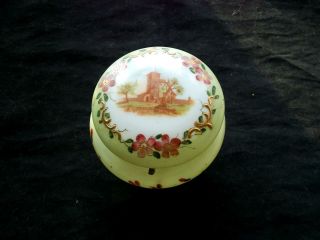 Antique Pairpoint Art Glass Hand Painted Enameled Hinged Lid Dresser/jewelry Box