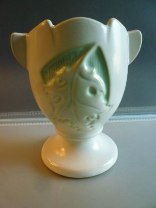 Vintage 1950s Roseville Pottery Silhouette Vase With Leaf Design 5 Inches Tall