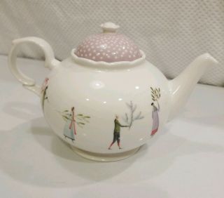 Portmeirion A Fine Romance Porcelain Teapot For One Lilac Lid Gently