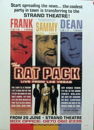 The Rat Pack Live From Las Vegas Tribute Strand Theatre Poster Rare