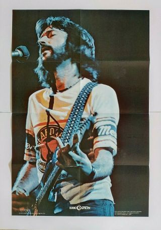 1976 Eric Clapton Folded Wall Poster History Robert Stigwood Concert Jim Beam