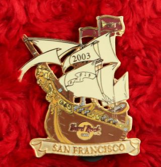 Hard Rock Cafe Pin San Francisco Tall Ship Sail Boat Race Hat Lapel Logo Pirate