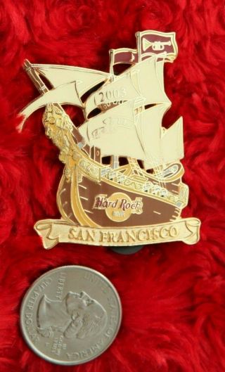 Hard Rock Cafe Pin San Francisco Tall Ship Sail boat Race hat lapel logo pirate 2