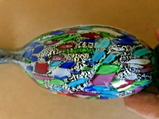 Hand Blown Art Glass Multi Colored Swan Bird,  Foil Label on Base 12 