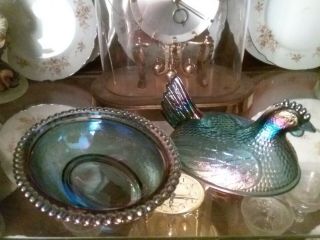 Indiana Glass Iridescent Carnival Hen on Nest 3