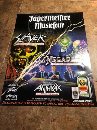 Slayer Megadeth Anthrax Poster Jagermeister Music Tour Rust In Prace Seasons