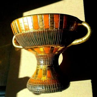 Aldo Londi For Bitossi Raymor Pottery Seta Era Compote Bowl Elbee Italy 30/162