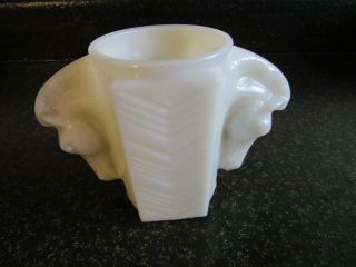 Vintage 1960s Milk Glass Double Headed Horse Planter Vase 2 Heads Libation Cup 2