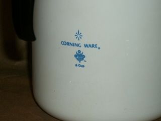 Vintage Corning Ware Cup Blue Cornflower Stove Top Percolator Coffee Pot 4