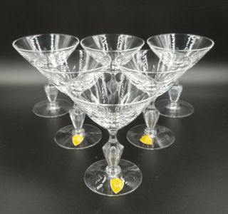 Vintage Set Of 6 Tiffin Champagne Glasses Festival Pattern 49