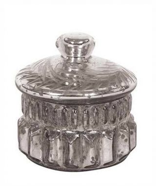 Creative Co - Op Silver Mercury Glass Decorative Container With Antique Lid