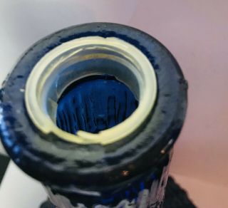 Vintage / Mid Century Cobalt Blue Decanter / Genie Bottle with stopper 14,  